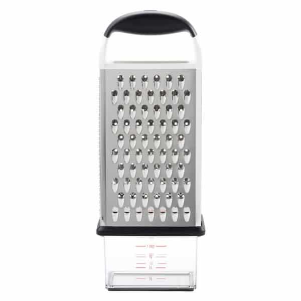 Ralador 4 Faces com Dispenser Oxo Good Grips 30cm de Aço Inox