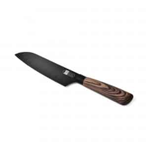 Faca Santoku James.F Black Wood 18cm de Aço Inox e Resina Siliconada