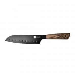 Faca Santoku James.F Black Wood 18cm de Aço Inox e Resina Siliconada