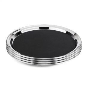 Kit 4un Bandeja Garçom Inox com Antiderrapante 40cm James.F