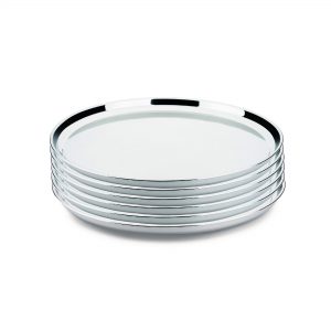 Kit 6un Bandeja Garçom 35cm James.F Reforçada Aço Inox