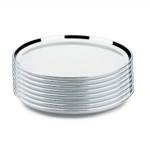 Kit 8un Bandeja Garçom 40cm James.F Reforçada Aço Inox