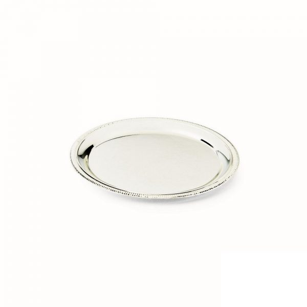 Bandeja de Prata Hercules 26cm Redonda com Borda Trabalhada